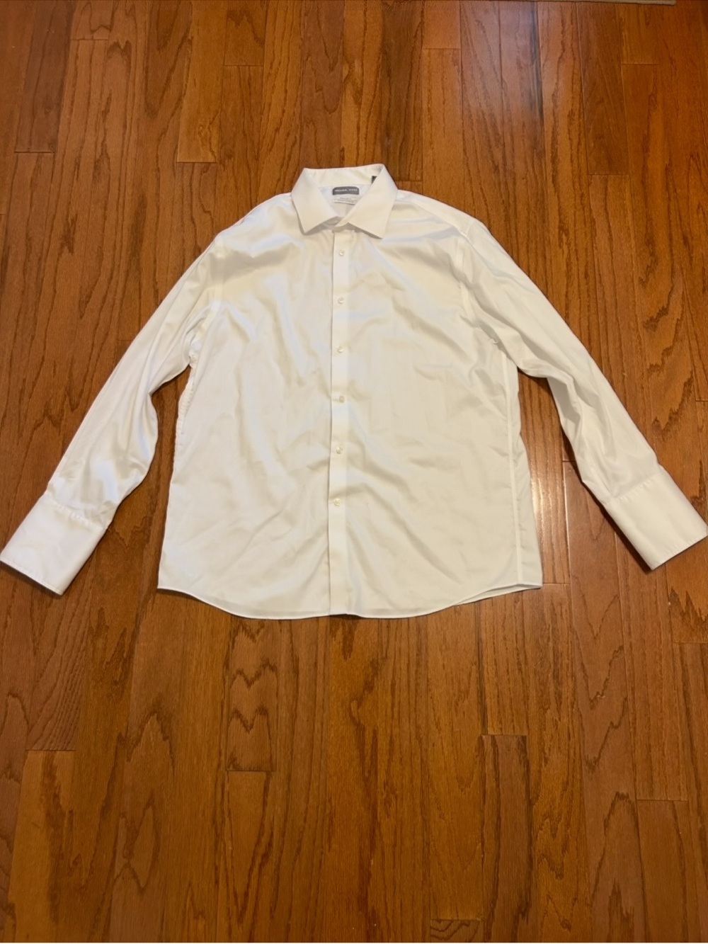 Michael Kors XL White Button Down Shirt Regular Fit Airsoft Stretch - Picture 2 of 9